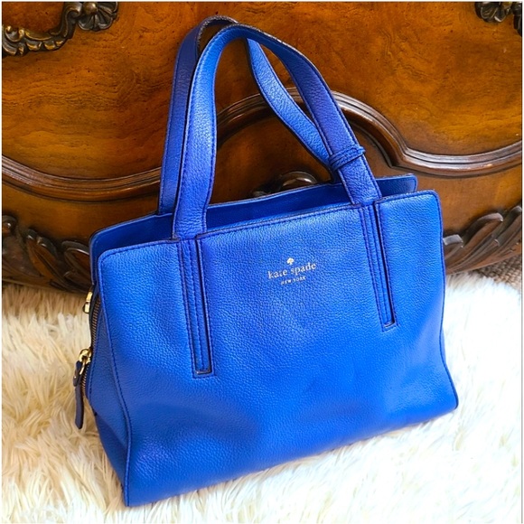 kate spade Handbags - Kate Spade Cobalt Blue Dominique Grey Street Leather Satchel with tassel. GUC